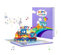 Javoryxh Carte D'anniversaire Popup Unique Papier De Vœux D'anniversaire Musical Distinctif Avec Fonction Popup Et Lumières LED De Vœux