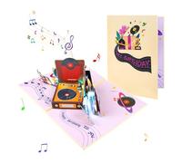 Javoryxh Carte D'anniversaire Popup Unique Papier De Vœux D'anniversaire Musical Distinctif Avec Fonction Popup Et Lumières LED De Vœux