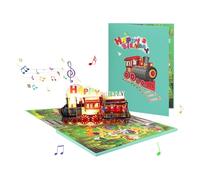 Javoryxh Carte D'anniversaire Popup Unique Papier De Vœux D'anniversaire Musical Distinctif Avec Fonction Popup Et Lumières LED De Vœux