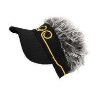 Javoryxh Chapeau poilu d'Halloween - Couvre-chef noir mythe pour perruques blague Halloween mythe noir dessin animé chapeau coiffe