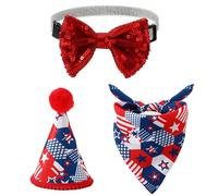 Javoryxh Chapeau pour Animal De Compagnie d'halloween en Forme Cône Chat Et Chien Fournitures Déguisement Carnaval d'hiver avec Serviette Salive Et Nœuds Papillons Ensemble Cravate Chats