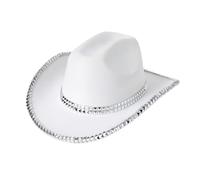 Javoryxh Chapeaux de cowboy étincelants cloutés pour enterrement de vie de jeune fille, chapeau disco pour acteur et actrice