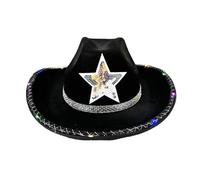 Javoryxh Chapeaux de cowgirl étincelants et lumineux pour enterrement de vie de jeune fille, chapeaux de cowgirl chapeaux de mariée pour acteur et actrice