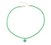 Javoryxh Collier simple avec pendentif en forme de cœur - Collier de tempérament - Collier ras du cou - Bijoux faits à la main - Collier de perles
