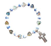 Javoryxh Croix Pendentif Brin Bracelets Élastiques Perles Femmes Bijoux Perlé Pendentif pour Fille Femmes Élastiques Perles