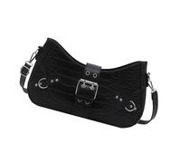 Javoryxh Elegant Rivet Trimmed PU Handbag Adjustable Strap Compact Design Daily Essential Shoulder Crossbody Bag for Women Girls Trendy Office Casual Use Handbag