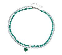 Javoryxh Ensemble Collier De Perles Irrégulières Uniques Et Boucles D'oreilles Superposées À Breloque En Forme Cœur Pour L'élégance Quotidienne Ensemble Collier Superposé Fausses Perles