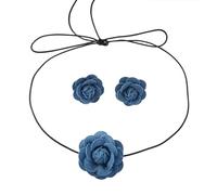 Javoryxh Ensemble De Bijoux Bleus En Décontracté Boucles D'oreilles Ras Du Cou Confortables Pour Fêtes Accessoires De Fête Bijoux Soulignant La Personnalité