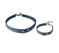 Javoryxh Ensemble De Bijoux Bleus En Décontracté Boucles D'oreilles Ras Du Cou Confortables Pour Fêtes Accessoires De Fête Bijoux Soulignant La Personnalité
