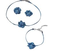 Javoryxh Ensemble De Bijoux Bleus En Décontracté Boucles D'oreilles Ras Du Cou Confortables Pour Fêtes Accessoires De Fête Bijoux Soulignant La Personnalité