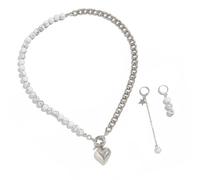 Javoryxh Ensemble De Boucles D'oreilles Et Collier Bohème Avec Pendentif En Forme Cœur Ras Du Cou Et Chaîne Cubaine Bijoux Pour Femmes Festival Collier Pour Filles