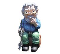 Javoryxh Fishing Geezer Art Craft Simulation Cave Figurine Jardin Aménagement Paysager Crevettes Élevage Cacher Ornements Aquarium Décorations Grand