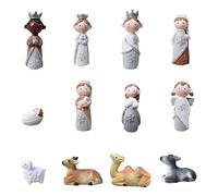 Javoryxh Holy Family Nativity Set with Donkey Resin Manger Scene Statue for Table Home Decoration Christmas Nativity Figurines