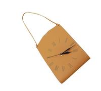 Javoryxh Horloge Murale Intemporelle en Cuir PU Modèles De Sacs À Main Fonctionne À Piles pour Une Touche Artistique dans l'espace Mécanisme Silencieux