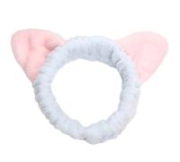 Javoryxh Joli bandeau en peluche avec oreilles de chat pour femme et fille pour laver le visage, fête d'anniversaire, rassemblement, accessoire de soins de la peau