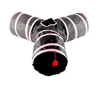 Javoryxh Jouet Pliable en Forme De Y pour Tunnel Chat avec Pendentif Mignon Tube Jeu Pliable Tube Froissé Central pour Chat