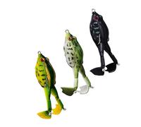 Javoryxh Leurre Flottant À Double Hélice pour La Pêche en Surface Leurre Attraper des Poissons avec Crochet Grenouilles Nager en Surface 3 Pièces