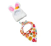 Javoryxh Oies de jardin tendance tenue de Pâques avec charme élégant adorable lapin oreilles chapeau et écharpe pour porche pelouse décorations