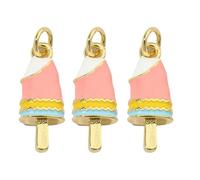 Javoryxh Pack De 3 Glaces Popsicles Breloque Robuste Plaqué Or Bijoux pour Femmes Coeur Champignon Collier Pendentifs Conceptions Uniques Collier