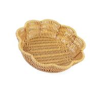 Javoryxh Panier À Pain en Osier Plastique Pratique Osier Artificiel Portable Tissé avec Cadre Fil Métallique pour Une Utilisation Robuste Rangement Convivial