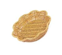 Javoryxh Panier À Pain en Osier Plastique Pratique Osier Artificiel Portable Tissé avec Cadre Fil Métallique pour Une Utilisation Robuste Rangement Convivial