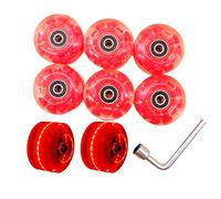 Javoryxh Roue De Patin À roulettes Éclairer Les Quads Rouleau Double Rangée Patinage Planche Quads Remplacement Roue De Planche Clignotante