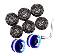 Javoryxh Roue De Patin À roulettes Éclairer Les Quads Rouleau Double Rangée Patinage Planche Quads Remplacement Roue De Planche Clignotante