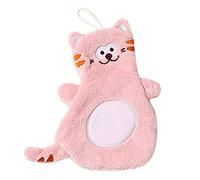Javoryxh Serviette À Main en Forme De Chat Dessin Animé Lingette Suspendue Super Absorbante Mouchoir Doux pour Enfant Salle Bain Cuisine Torchon Suspendus Salle Bain