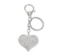 Javoryxh Stylish Rhinestones Heart Keychain Gift for Her Stylish Alloy Keyring Perfect Hanging Ornament for Daily Use Key Ring with Rhinestones