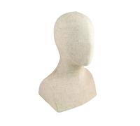 Javoryxh Tête De Mannequin Homme pour Chapeau Et Perruques Présentoir Imitation Grains Bois Toile Tête Modèle Décors Boutiques Display