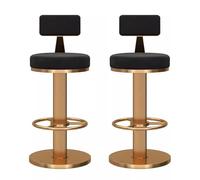 JAVPTAV Ensemble de 2 tabourets de Bar pivotants à 360° avec Repose-Pieds, chaises de Bar réglables en Hauteur for îlot Central(Black,Height 65-80CM)