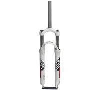 JAVPTAV Fourche Avant de vélo à Suspension de 24 Pouces, Frein à Disque/V, Fourche de VTT mécanique, Fourche à Suspension de 1 1/8", débattement de 100 mm(White Red)