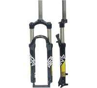 JAVPTAV Fourche de vélo 24 Pouces, débattement 100 mm, Fourche à Suspension for VTT, Fourche Avant mécanique Droite 1 1/8"(24'' Yellow)