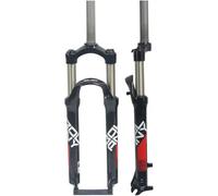 JAVPTAV Fourche de vélo 24 Pouces, débattement 100 mm, Fourche à Suspension for VTT, Fourche Avant mécanique Droite 1 1/8"(24'' Red)
