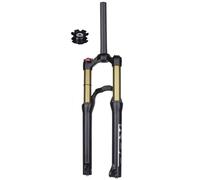 JAVPTAV Fourche de vélo légère à Suspension de 20/24 Pouces, Tube Droit de 28,6 mm, Fourche Avant de VTT, débattement de 100 mm, 135 mm, QR 9 x 100, Verrouillage Manuel à Distance(Gold Manual,24inch)