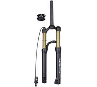 JAVPTAV Fourche de vélo légère à Suspension de 20/24 Pouces, Tube Droit de 28,6 mm, Fourche Avant de VTT, débattement de 100 mm, 135 mm, QR 9 x 100, Verrouillage Manuel à Distance(Gold Remote,20inch)