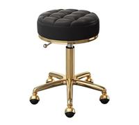 JAVPTAV Tabouret de beauté pivotant réglable avec Assise en Cuir synthétique et Cadre en Acier Inoxydable for Spa, Salon et Massage(Black)