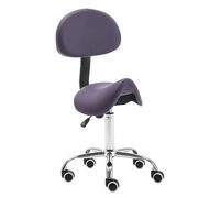 JAVPTAV Tabouret de Selle pivotant avec Support Dorsal et roulettes, Chaise Ergonomique réglable à vérin à gaz for Clinique, Salon de Coiffure, Laboratoire, Cuisine, Bureau à Domicile(Purple)