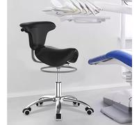 JAVPTAV Tabouret Roulant de Selle Dentaire Robuste, Chaise de Selle hydraulique médicale avec Dossier et Roues à 360 °, tabourets pivotants ergonomiques for Chaise de Bureau à Domicile(Blcak)