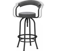 JAVPTAV Tabourets de Bar pivotants en Velours avec Dossier, chaises de Bar rembourrées, tabourets de comptoir pivotants à 360° for la Cuisine, Le Bar ou la Salle à Manger.(Grey)