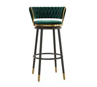 JAVPTAV Tabourets de Bar pivotants for comptoir de Cuisine, chaises de Bar avec Dossier, tabourets de Bar Hauts, tabourets d'îlot de Cuisine en Velours, Hauteur d'assise 200 kg(Green,75cm)