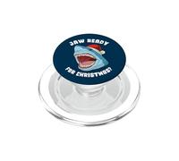 Jaw Ready for Christmas Funny White Shark Christmas PopSockets PopGrip pour MagSafe