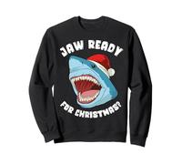 Jaw Ready for Christmas Funny White Shark Christmas Sweatshirt