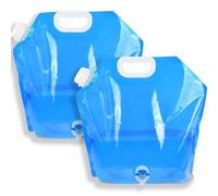 JAWAI 2 Pièces 10L Jerrican Eau Bidon d'eau Potable Bidon Pliable Sac d'eau Pliable Bidon d'eau Pliable avec Couvercle Étanche Poche de Stockage d'eau Portable Convient pour Le Camping en Plein Air