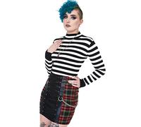 Jawbreaker Pull Menace Rayé Blanc & Noir Femme Pull tricoté Noir/Blanc L