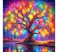 Jawecci Tree of Life Diamond Painting pour Adulte Débutant, Complet Peinture Diamant Broderie Canevas 5D Diamant Point De Croix, Diamond Art Les Arbres Cristal Diamond Peinture Home Decor 30X30cm