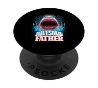 Jawesome Father Dad Family Group Figurine de Requin Blanc PopSockets PopGrip Adhésif