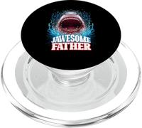 Jawesome Father Dad Family Group Figurine de Requin Blanc PopSockets PopGrip pour MagSafe