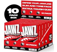 Jawline Chewing Gum (4 mois d'approvisionnement) Pastèque - Définissez votre mâchoire, affinez et tonifiez votre visage - Exerciseur facial pour hommes et femmes - Gomme dure sans sucre (10 paquets