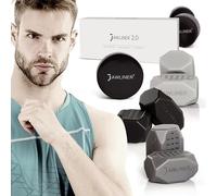 Jawliner® Ensemble d'exercice de mâchoire pour homme et femme - Entraîneur de mâchoire avec 3 niveaux de résistance - Réducteur de double menton - 100 % silicone de qualité alimentaire - Shaper le